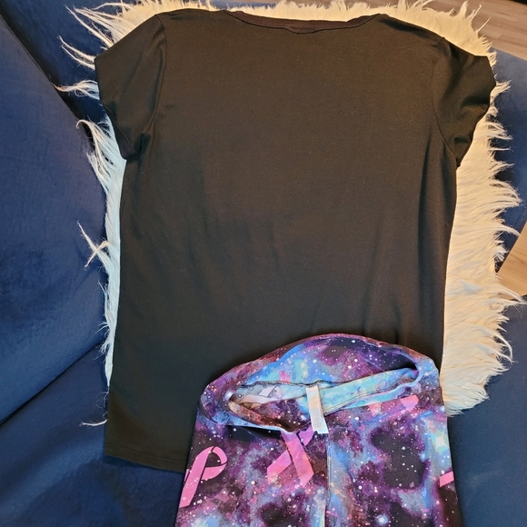 LuLaRoe Leggings & Liv T Shirt Set Breast Cancer Pink Ribbon BCA - Picture 7 of 8
